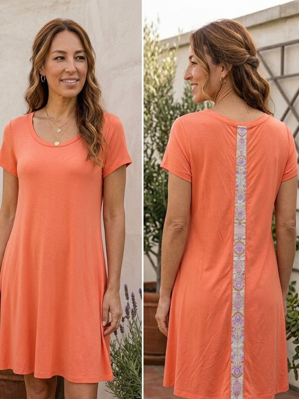 Matilda Jane Coral Orange Embroidered Stripe Back Top Size L